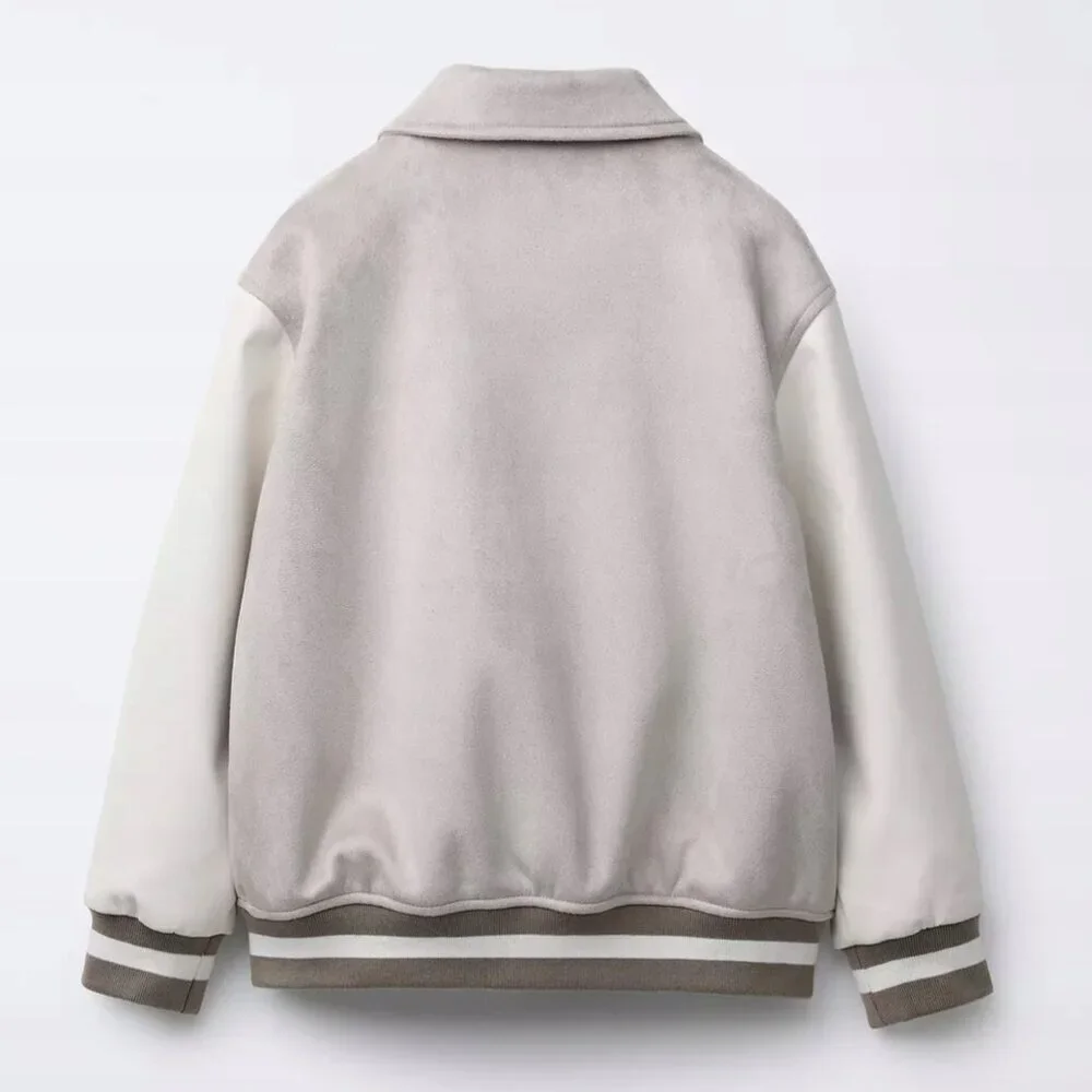 ZARA‎ FAUX SUEDE COMBINATION BOMBER JACKET